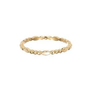 Gold Marquise Beaded Band 14kt Yellow Gold